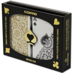 BRIDGE SIZE PLAYING CARDS -  1546 BLACK AND GOLD (REGULAR INDEX)