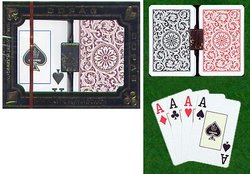 BRIDGE SIZE PLAYING CARDS -  1546 BURGUNDY AND GREEN (JUMBO INDEX)