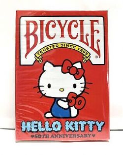 BRIDGE SIZE PLAYING CARDS -  BICYCLE - HELLO KITTY