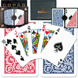 BRIDGE SIZE PLAYING CARDS -  BLUE AND RED (REGULAR INDEX)