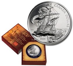 BRILLIANT DOLLARS -  400TH ANNIVERSARY OF THE FIRST FRENCH SETTLEMENT IN NORTH AMERICA -  2004 CANADIAN COINS