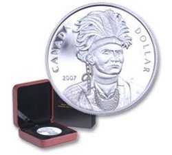 BRILLIANT DOLLARS -  THAYENDANEGEA (JOSEPH BRANT) -  2007 CANADIAN COINS