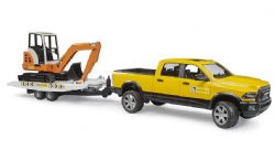 BRUDER -  RAM RENTAL SERVICE AND TRAILER + MINI EXCAVATOR