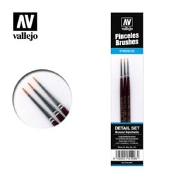 BRUSH -  DETAIL SET (ROUND SYNTHETIC) -  VALLEJO VAL-TOOL #2990