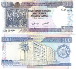 BURUNDI -  500 FRANCS 2007 (UNC) 38D