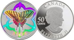BUTTERFLIES OF CANADA -  CANADIAN TIGER SWALLOWTAIL - CERTIFICATE NUMBER 0005R -  2004 CANADIAN COINS 01