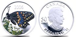 BUTTERFLIES OF CANADA -  SHORT-TAILED SWALLOWTAIL -  2006 CANADIAN COINS 05