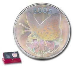 BUTTERFLIES OF CANADA -  SPANGLED FRITILLARY -  2005 CANADIAN COINS 04