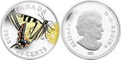 BUTTERFLIES OF CANADA -  TIGER SWALLOWTAIL -  2013 CANADIAN COINS 01
