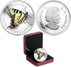 BUTTERFLIES OF CANADA -  TIGER SWALLOWTAIL -  2013 CANADIAN COINS 01