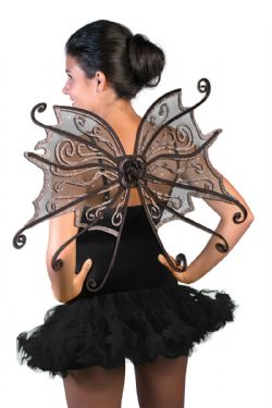 BUTTERFLY -  WINGS WITH GLITTER - BLACK
