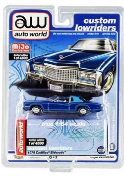 CADILLAC -  1975 ELDORADO BLUE - LIMITED EDITION - 1/64 -  CUSTOM LOWRIDERS