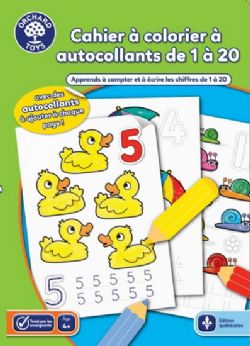 CAHIER A COLORIER ET D'AUTOCOLLANTS - 1 A 20