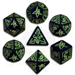 CALL OF CTHULHU -  BLACK AND GREEN DICE SET