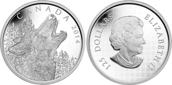 CALL OF THE WILD -  HOWLING WOLF -  2014 CANADIAN COINS 01