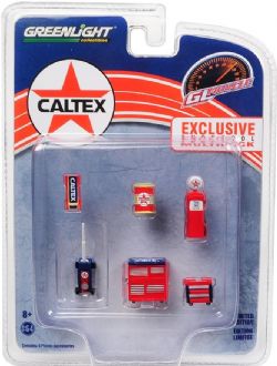 CALTEX -  RED WITH BLUE DIOARAMA ACCESSORY - 1/64 -  MUSCLE SHOP TOOLS