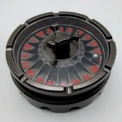 CANA-DICE -  DICE SPINNER: D20 ROULETTE - BLACK WITH RED NUMBERS -  RPG DICE