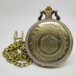 CANA-DICE -  METAL POCKET DICE CASE WITH POLYHEDRAL MINI-KIT: GOLDEN OUROBOROS IN A BLACK SUEDECLOTH POUCH -  RPG DICE