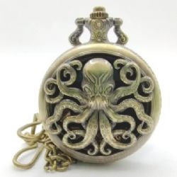 CANA-DICE -  METAL POCKET DICE CASE WITH POLYHEDRAL MINI-KIT: MYSTIC HELM - CTHULHU - GOLD IN A BLACK SUEDECLOTH POUCH -  RPG DICE