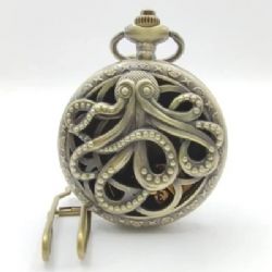 CANA-DICE -  MINI-DICE IN DECORATIVE FLIP-CASE: HOLLOW GOLDEN KRAKEN IN A BLACK SUEDECLOTH POUCH -  RPG DICE