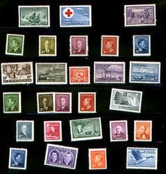 CANADA -  1949 TO 1952 COMPLETE YEARS SET, 27 NEW STAMPS