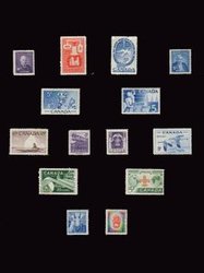CANADA -  1955-1956 COMPLETE YEARS SET, 14 TIMBRES USAGES