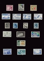 CANADA -  1957-1958 COMPLETE YEAR SET, 18 USED STAMPS