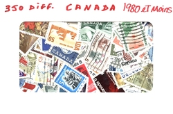 CANADA -  350 ASSORTED STAMPS - CANADA - PRE-1980
