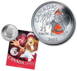CANADA DAY -  THE BEAVER, CANADIAN EMBLEM -  2005 CANADIAN COINS 07