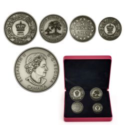 CANADIAN COIN'S HISTORY -  BEFORE CONFEDERATION : COLONIAL CURRENCY OF THE ATLANTIC PROVINCES - 4-COIN SET -  2018 CANADIAN COINS