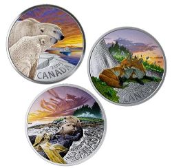CANADIAN FAUNA -  3-COIN COMPLETE COLLECTION -  2019 CANADIAN COINS