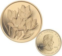 CANADIAN FLORAL EMBLEMS -  PRAIRIE CROCUS -  2010 CANADIAN COINS 13