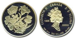 CANADIAN FLORAL EMBLEMS -  THE FOUR FLOWERS -  1998 CANADIAN COINS 01