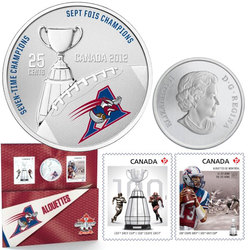CANADIAN FOOTBALL LEAGUE -  MONTREAL ALOUETTES - STAMPS AND COIN SET -  2012 CANADIAN COINS 01