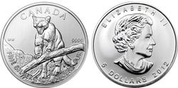 CANADIAN WILDLIFE -  COUGAR - 1 OUNCE FINE SILVER COIN -  2012 CANADIAN COINS 03