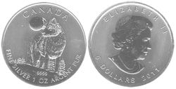 CANADIAN WILDLIFE -  WOLF - 1 OUNCE FINE SILVER COIN -  2011 CANADIAN COINS 01