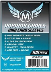 CARD SLEEVES -  MINI EURO SIZE GAME SLEEVES (100) (45 MM X 68 MM) -  MAYDAY GAMES