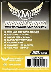 CARD SLEEVES -  MINI USA SIZE GAME SLEEVES (100) (41 MM X 63 MM) -  MAYDAY GAMES