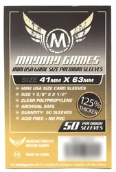 CARD SLEEVES -  MINI USA SIZE GAME SLEEVES THICKER (50) (41 MM X 63 MM) -  MAYDAY GAMES