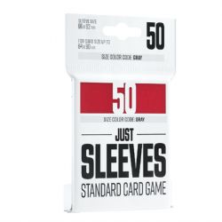 CARD SLEEVES -  STANDARD SIZE - RED - (50) -  JUST SLEEVES