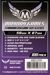 CARD SLEEVES -  STANDARD USA SIZE GAME SLEEVES (100) (56 MM X 87 MM) -  MAYDAY GAMES
