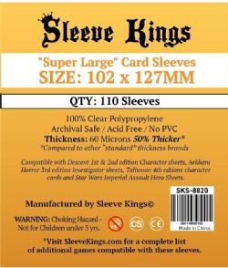 CARD SLEEVES -  SUPER LARGE (102MM X 127MM) (110) -  SLEEVE KINGS