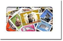CATS -  200 ASSORTED STAMPS - CATS