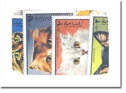 CATS -  25 ASSORTED STAMPS - CATS