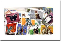 CATS -  300 ASSORTED STAMPS - CATS
