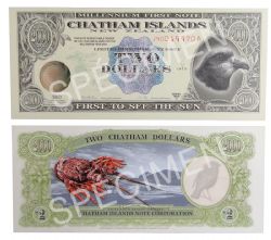 CHATHAM ISLANDS -  2 DOLLARS 2000 (UNC) - COMMEMORATIVE NOTE