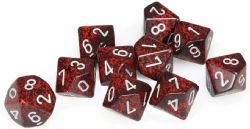 CHESSEX -  10D10 SPECKLED SET - SILVER VOCANO