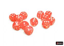 CHESSEX -  12D6 DICE SET, FESTIVE DAHILA PINK & WHITE - LUMINARY -  12D6 DICE SET FESTIVE