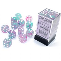 CHESSEX -  12D6 DICE SET, NEBULA WISTERIA WITH WHITE -  12D6 DICE SET NEBULA