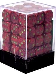 CHESSEX -  36D6 DICE SET, SPECKLED STRAWBERRY